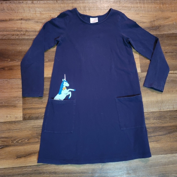 Hanna Andersson Other - HANNA ANDERSON Navy Blue Unicorn Pocket Dress